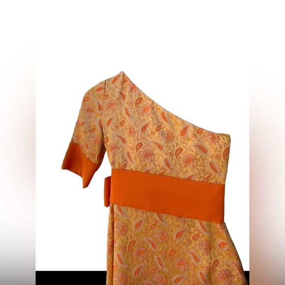 Mint 60’s Empire Waist One Shoulder Floral Brocade Tapestry Draped Maxi S Stun - Picture 13 of 16